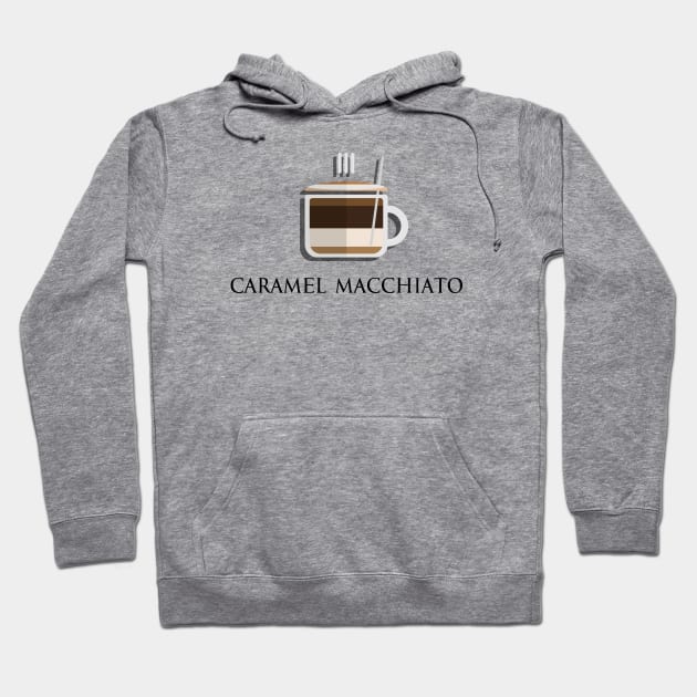 Hot caramel macchiato front view in flat design style Hoodie by FOGSJ